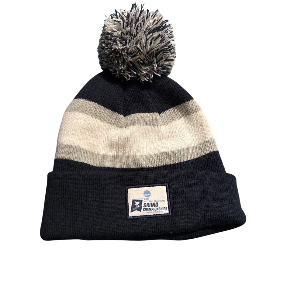 Ahead 2024 NCAA‎ National Collegiate Skiing Championships Beanie Pom Hat Navy